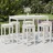 Conjunto de Bar para Jardim Pinho Maciço Branco 7 pcs