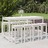 Conjunto de Bar para Jardim Pinho Maciço Branco 9 pcs