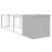 Casota Cães C/ Parque 110x405x110 cm Aço Galvaniz. Cinza-claro