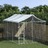 Canil de Exterior com Teto 3x4,5x2,5 M Aço Galvanizado Prateado