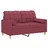 Sofá 2 Lug. + Almofadas Decorativas 120cm Tecido Vermelho Tinto