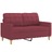 Sofá 2 Lug. + Almofadas Decorativas 120cm Tecido Vermelho Tinto