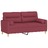 Sofá 2 Lug. + Almofadas Decorativas 140cm Tecido Vermelho Tinto