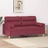 Sofá 2 Lug. + Almofadas Decorativas 140cm Tecido Vermelho Tinto