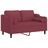 Sofá 2 Lug. + Almofadas Decorativas 120cm Tecido Vermelho Tinto