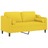 Sofá 2 Lug. + Almofadas Decorativas 140 cm Tecido Amarelo-claro