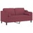 Sofá 2 Lug. + Almofadas Decorativas 140cm Tecido Vermelho Tinto