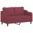 Sofá 2 Lug. + Almofadas Decorativas 140cm Tecido Vermelho Tinto