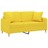 Sofá 2 Lug. + Almofadas Decorativas 140 cm Tecido Amarelo-claro