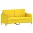 Sofá 2 Lug. + Almofadas Decorativas 140 cm Tecido Amarelo-claro