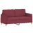 Sofá 2 Lug. + Almofadas Decorativas 140cm Tecido Vermelho Tinto