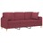 Sofá 3 Lug. + Almofadas Decorativas 180cm Tecido Vermelho Tinto