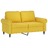 Sofá 2 Lugares C/ Almofadas Decorativas 120 cm Veludo Amarelo