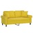 Sofá 2 Lugares C/ Almofadas Decorativas 140 cm Veludo Amarelo