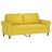 Sofá 2 Lugares C/ Almofadas Decorativas 140 cm Veludo Amarelo