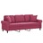 Sofá 3 Lug. + Almofadas Decorativas 180cm Veludo Vermelho Tinto