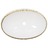 Lavatório de Bancada Oval 59x40x15 cm Cerâmica Branco e Dourado