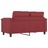 Sofá de 2 Lugares 120 cm Couro Artificial Vermelho Tinto