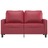 Sofá de 2 Lugares 120 cm Couro Artificial Vermelho Tinto