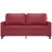 Sofá de 2 Lugares 140 cm Couro Artificial Vermelho Tinto