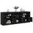 Aparador com Luzes LED 181,5x37x67 cm Preto