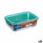 Lancheira Retangular com Tampa Luminarc Keep'n Lagon 16 X 11,3 X 6 cm Turquesa 820 Ml Vidro (6 Unidades)