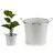 Plantador com Pegas Prateado Metal Branco (23 X 19,5 X 30,5 cm) (24 Unidades)