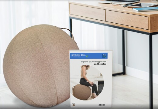 Cadeira / Bola Pilates Riva Office Zen Ball Cor Castanho