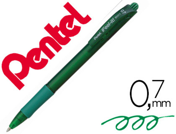 Esferográfica Pentel Retrátil bx417 Cor Verde