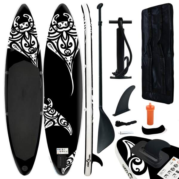 Conjunto Prancha de Paddle Sup Insuflável 320x76x15 cm Preto