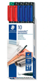 Marcador Staedtler Lumocolor Retroproyeccion Punta de Fibra 318 Caixa de 10 Unidades Colores Surtidos