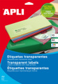 Etiquetas Autocolantes 48,5x254 mm Transparente Brilhante Apli  10 Folhas