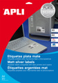 Etiquetas Autocolantes A4 210x297mm Metalizadas Mate Apli Prata 20 Folhas