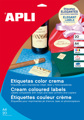 Etiquetas Autocolantes 70x37mm Creme Suave 20 Folhas Apli